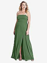 Alt View 1 Thumbnail - Vineyard Green Square Neck Chiffon Maxi Dress with Front Slit - Elliott