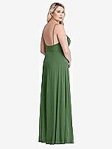 Alt View 2 Thumbnail - Vineyard Green Square Neck Chiffon Maxi Dress with Front Slit - Elliott