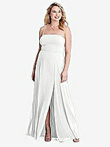 Alt View 1 Thumbnail - White Square Neck Chiffon Maxi Dress with Front Slit - Elliott