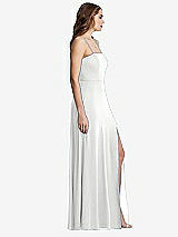 Side View Thumbnail - White Square Neck Chiffon Maxi Dress with Front Slit - Elliott