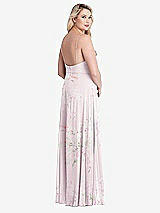 Alt View 2 Thumbnail - Watercolor Print Square Neck Chiffon Maxi Dress with Front Slit - Elliott