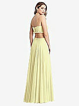 Rear View Thumbnail - Butter Yellow Ruffled Chiffon Cutout Maxi Dress - Jessie