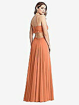 Rear View Thumbnail - Sweet Melon Ruffled Chiffon Cutout Maxi Dress - Jessie