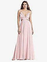 Front View Thumbnail - Ballet Pink Ruffled Chiffon Cutout Maxi Dress - Jessie