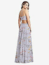 Rear View Thumbnail - Butterfly Botanica Silver Dove Ruffled Chiffon Cutout Maxi Dress - Jessie