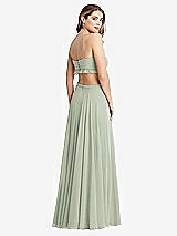 Rear View Thumbnail - Celadon Ruffled Chiffon Cutout Maxi Dress - Jessie