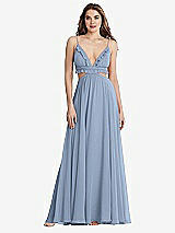 Front View Thumbnail - Cloudy Ruffled Chiffon Cutout Maxi Dress - Jessie