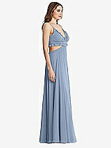 Side View Thumbnail - Cloudy Ruffled Chiffon Cutout Maxi Dress - Jessie