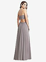 Rear View Thumbnail - Cashmere Gray Ruffled Chiffon Cutout Maxi Dress - Jessie