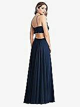 Rear View Thumbnail - Midnight Navy Ruffled Chiffon Cutout Maxi Dress - Jessie