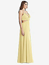 Side View Thumbnail - Pale Yellow Ruffled Chiffon Cutout Maxi Dress - Jessie