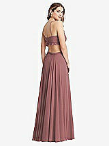 Rear View Thumbnail - Rosewood Ruffled Chiffon Cutout Maxi Dress - Jessie