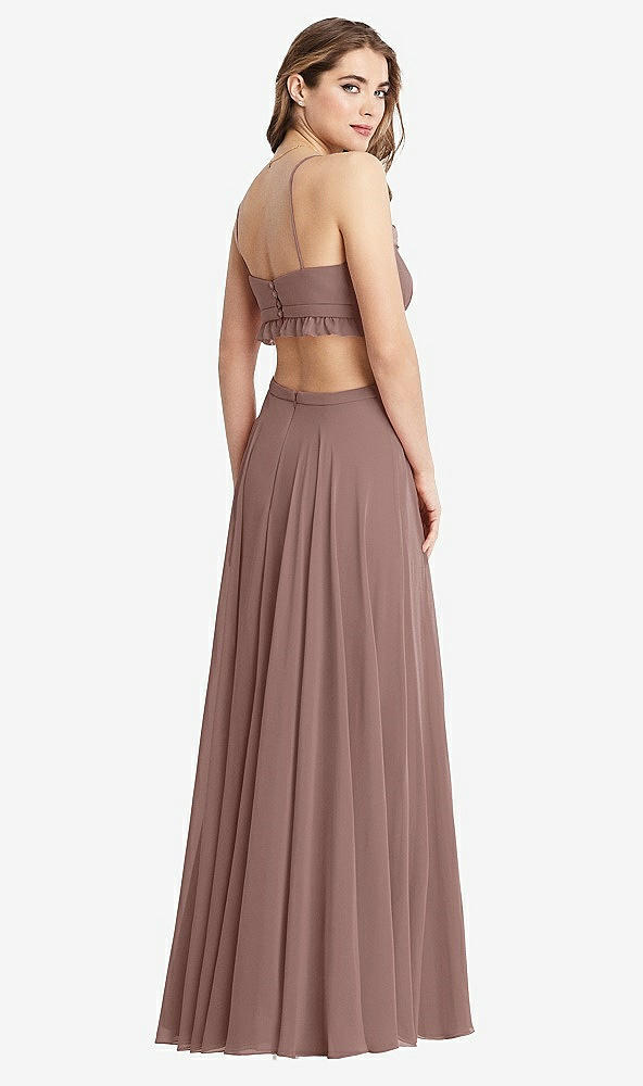 Back View - Sienna Ruffled Chiffon Cutout Maxi Dress - Jessie