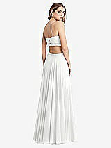 Rear View Thumbnail - White Ruffled Chiffon Cutout Maxi Dress - Jessie