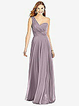 Front View Thumbnail - Lilac Dusk One-Shoulder Draped Chiffon Maxi Dress - Dani