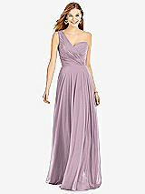 Front View Thumbnail - Suede Rose One-Shoulder Draped Chiffon Maxi Dress - Dani