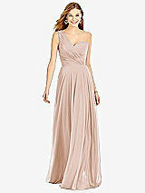 Front View Thumbnail - Cameo One-Shoulder Draped Chiffon Maxi Dress - Dani