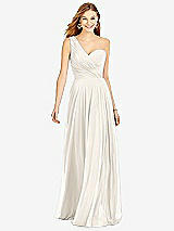 Front View Thumbnail - Ivory One-Shoulder Draped Chiffon Maxi Dress - Dani