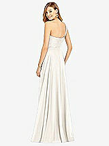 Rear View Thumbnail - Ivory One-Shoulder Draped Chiffon Maxi Dress - Dani