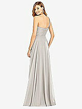 Rear View Thumbnail - Oyster One-Shoulder Draped Chiffon Maxi Dress - Dani