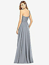 Rear View Thumbnail - Platinum One-Shoulder Draped Chiffon Maxi Dress - Dani