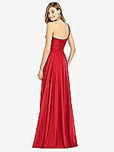 Rear View Thumbnail - Parisian Red One-Shoulder Draped Chiffon Maxi Dress - Dani