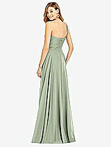 Rear View Thumbnail - Sage One-Shoulder Draped Chiffon Maxi Dress - Dani