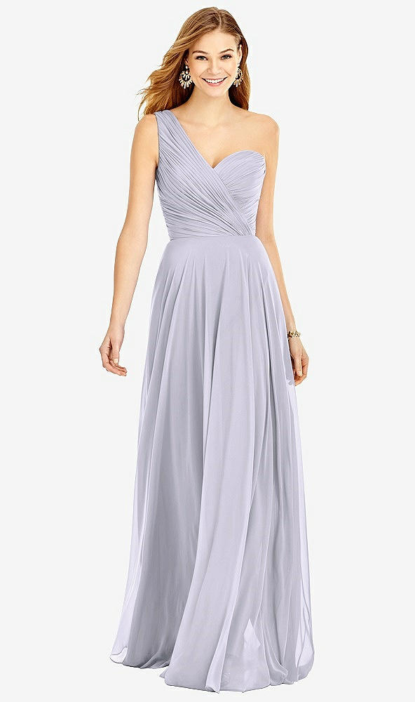 Front View - Silver Dove One-Shoulder Draped Chiffon Maxi Dress - Dani