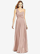 Front View Thumbnail - Toasted Sugar One-Shoulder Draped Chiffon Maxi Dress - Dani