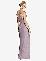 Rear View Thumbnail - Lilac Dusk One-Shoulder Draped Maxi Dress with Front Slit - Aeryn