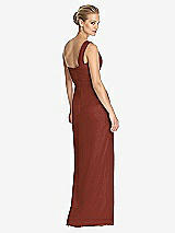 Rear View Thumbnail - Auburn Moon One-Shoulder Draped Maxi Dress with Front Slit - Aeryn