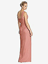 Rear View Thumbnail - Desert Rose One-Shoulder Draped Maxi Dress with Front Slit - Aeryn