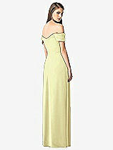 Rear View Thumbnail - Butter Yellow Off-the-Shoulder Ruched Chiffon Maxi Dress - Alessia