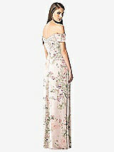 Rear View Thumbnail - Blush Garden Off-the-Shoulder Ruched Chiffon Maxi Dress - Alessia