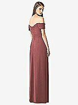 Rear View Thumbnail - English Rose Off-the-Shoulder Ruched Chiffon Maxi Dress - Alessia