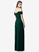 Rear View Thumbnail - Evergreen Off-the-Shoulder Ruched Chiffon Maxi Dress - Alessia