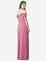 Rear View Thumbnail - Orchid Pink Off-the-Shoulder Ruched Chiffon Maxi Dress - Alessia