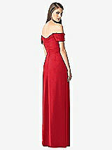 Rear View Thumbnail - Parisian Red Off-the-Shoulder Ruched Chiffon Maxi Dress - Alessia