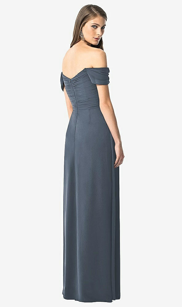 Back View - Silverstone Off-the-Shoulder Ruched Chiffon Maxi Dress - Alessia