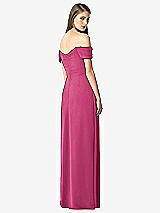 Rear View Thumbnail - Tea Rose Off-the-Shoulder Ruched Chiffon Maxi Dress - Alessia