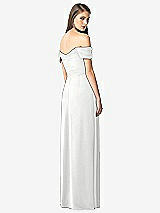 Rear View Thumbnail - White Off-the-Shoulder Ruched Chiffon Maxi Dress - Alessia