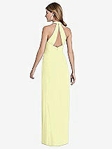 Front View Thumbnail - Butter Yellow V-Neck Halter Chiffon Maxi Dress - Taryn