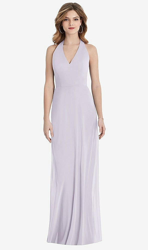 Back View - Moondance V-Neck Halter Chiffon Maxi Dress - Taryn