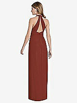 Front View Thumbnail - Auburn Moon V-Neck Halter Chiffon Maxi Dress - Taryn