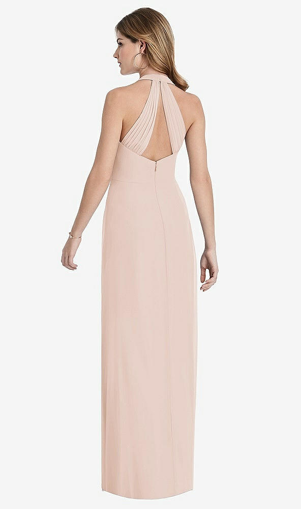 Front View - Cameo V-Neck Halter Chiffon Maxi Dress - Taryn