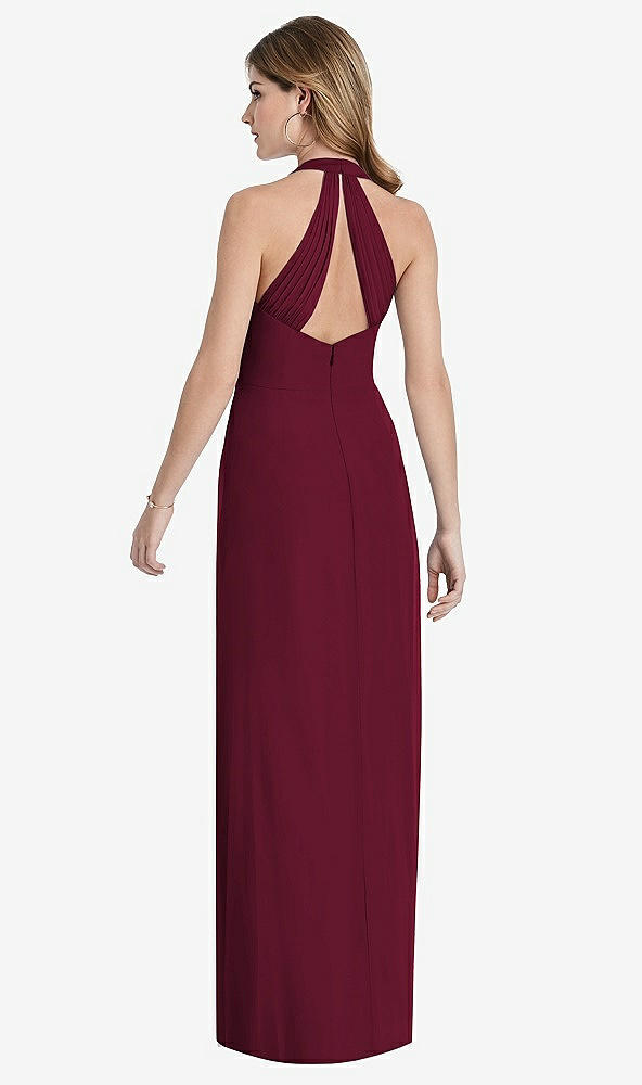 Front View - Cabernet V-Neck Halter Chiffon Maxi Dress - Taryn