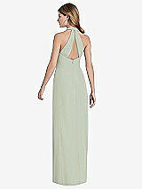 Front View Thumbnail - Celadon V-Neck Halter Chiffon Maxi Dress - Taryn