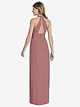 Front View Thumbnail - Rosewood V-Neck Halter Chiffon Maxi Dress - Taryn