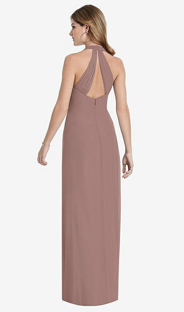 Front View - Sienna V-Neck Halter Chiffon Maxi Dress - Taryn