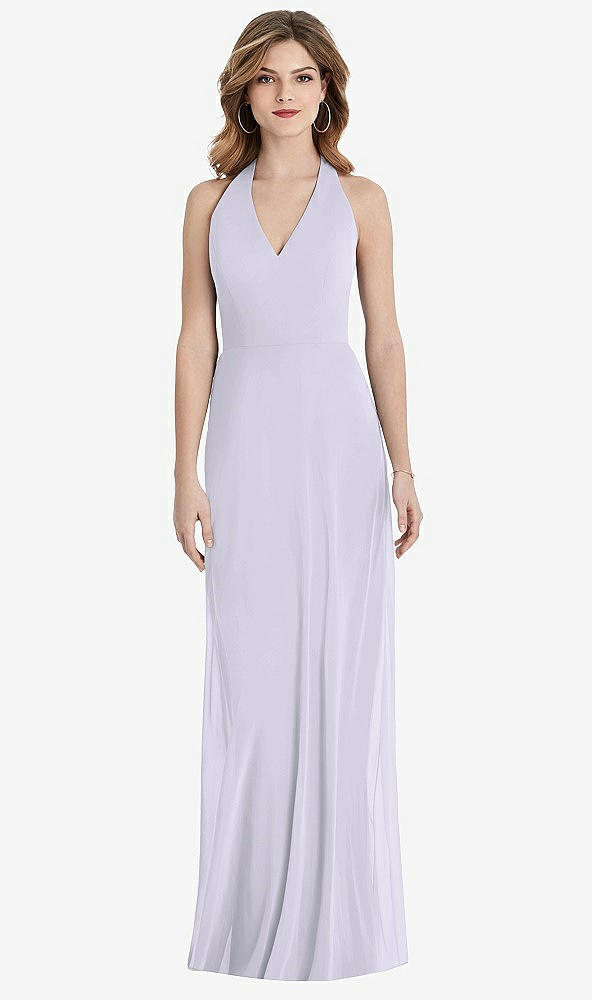 Back View - Silver Dove V-Neck Halter Chiffon Maxi Dress - Taryn